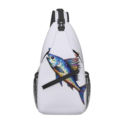 Fish art Cross Chest Bag para Hombre y Mujer miniatura 1