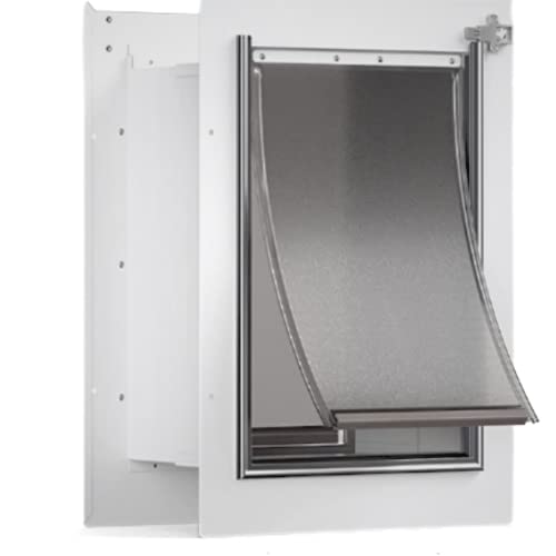 Weatherproof Pet Door with Double Clear Magnetic Flaps and Sliding Security Panel – Designed for Small and Medium Pets and Long Lifespan, Pet Gate, Medium