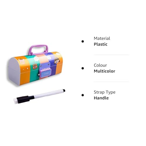 Image of WORSHIPER Cartoon Theme Pencil Box for Kids | Suitcase Style Password Lock Stationery Organizer | Multi-Layer Pen & Pencil Case for Boys & Girls (MPB - Cute Multicolor)