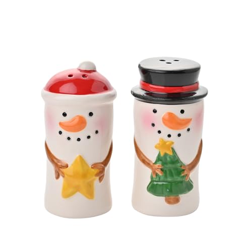 The Seasonal Gift Co - Salero y pimentero de Navidad de Papá Noel y amigos, regalo festivo de Navidad y artículos para el hogar para regalos de Navidad, rellenos de calcetines y comedores, decoración