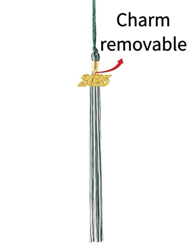 Image of Graduation Tassel 2025, Green and White Tassel 2025