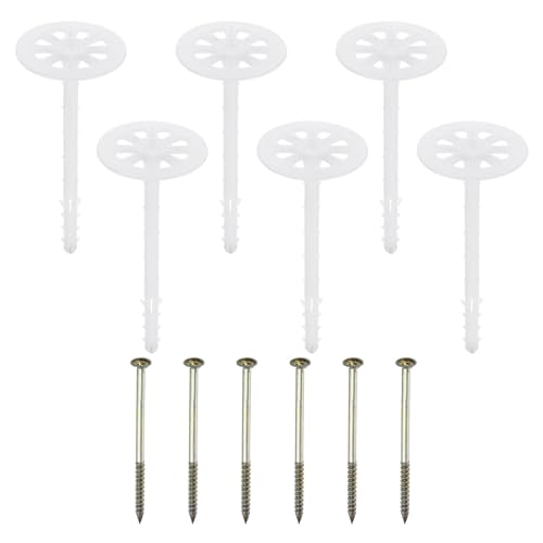 Image of PATIKIL 142mm Perforated Insulation Pins, 30 Pack Insulating Nails Wall Plug Plastic Expansion Bolt for Fixing Foam Boards to Masonry Wall or Ceiling