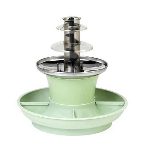 Giles & Posner Mini Fontaine à Chocolat – Machine Électrique à 3 Niveaux, Arrêt Automatique, 0°C à 50°C, Ensemble Fondue au Fromage, Plateaux...