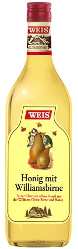 Weis Honig mit Williamsbirne | Feiner Likör mit edlem Brand aus der Williams-Christ-Birne und Honig | Aus der Elztalbrennerei im Schwarzwald | 1l. Flasche