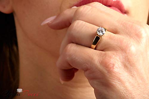 1.70 Ct Brilliant Round Cut Solitaire Genuine Flawless Moissanite Gemstone Engagement Promise Statement Anniversary Bridal Wedding Accent Ring Solid 18K 2 Tone Gold Size 6 #TOP7