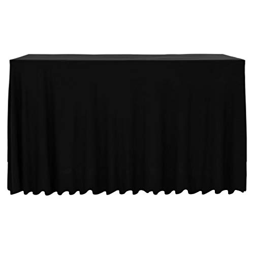 Festnight Falda para Mesa Camilla Redonda/Rectángulo 2 uds Negro 183x76x74 cm