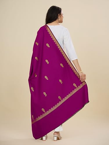 Image of Weavers Villa - Women's Beautiful Maroon Shawls, Stoles