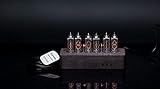 Millclock IN-14 Nixie Tube Clock Assembled Dark Wood Enclosure GPS Alarm and Adapter 6-Tubes