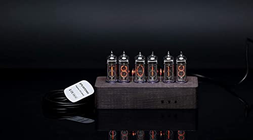 Millclock In-14 Nixie Tube Clock Assembled Dark Wood Enclosure Gps Alarm And Adapter 6-Tubes #TOP5