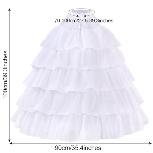 baotongle 4 Hoop Women's Crinoline Petticoat Skirt Lightweight Taffeta Underskirt for Wedding Dresses Bridal Gowns Formal Occasions White