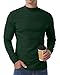 Askdeer Men's T-Shirts Cotton Mock Turtleneck Long Sleeve Shirts Lightweight Thermal Pullover Sweaters Dark Green