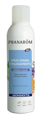 PRANAROM Aromanoctis Spray Sueño y Relajación Atmósfera y Tejidos Bio, Aceites Esenciales de Lavanda, Manzanilla Romana, Ayuda a Relajarse, facilita el sueño, Sinergia de aceites Esenciales, 150 ml
