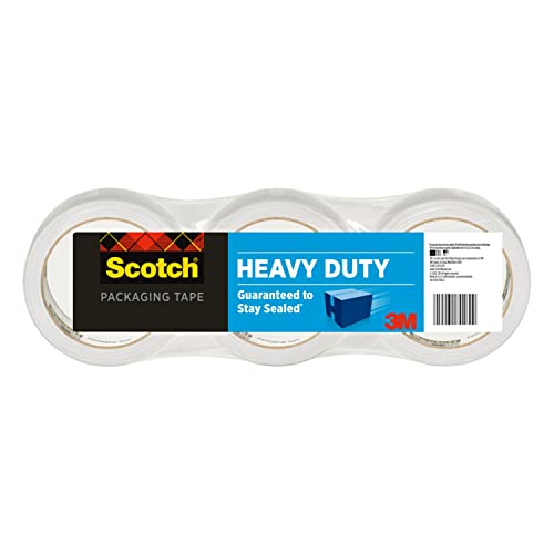 Scotch Heavy Duty Packaging Tape, 1.88" X 54.6 Yd, Designed For Packing, Shipping And Mailing, Strong Seal On All Box Types, 3" Core, Clear, 3 Rolls (3850-3), (Packaging May Vary) #TOP4