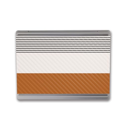 Image of MightySkins Carbon Fiber Skin Compatible with Microsoft Surface Laptop Go 3 (2023) Full Wrap Kit - Neutral Stripes | Protective, Durable Textured Carbon Fiber Finish | Easy to Apply | Made in The USA