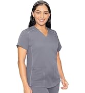 Amazon.com: Med Couture V-Neck Scrub Top for Women with 4 Pockets