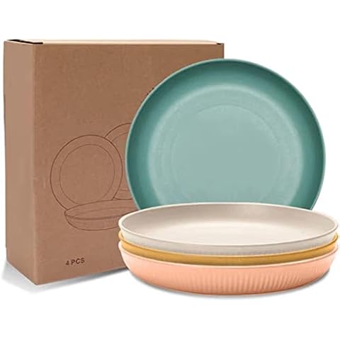 Aaliyahh Platos para cena, 4 unidades, 23 cm, Redonda, apilable, Duro Cover