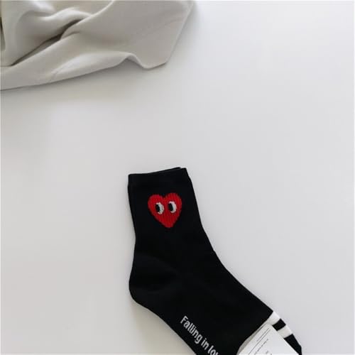 5 Pair Socks Female Black and White Stripes Polka Dot Solid Color Love in The Cylinder Leisure Sports4