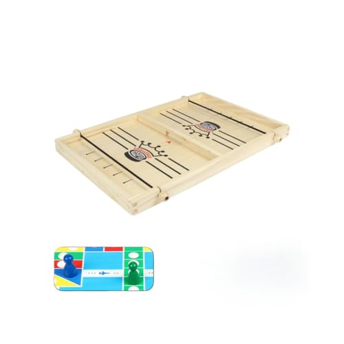 Lamantt2人用カタパルトチェス、親子の交流、バンプチェスゲーム、子供のおもちゃ、知育玩具、ホッケーゲーム、幼児教育 (2in1小型トランペットダンダンチーゲームチェス156)