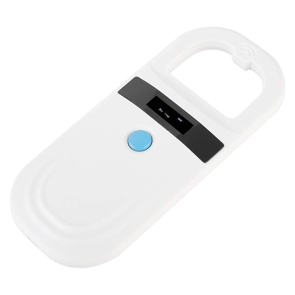 Lecteur de Puces RFID, Scanner de Puces d'identification pour Animaux de Compagnie avec Affichage OLED de Luminosité élevée de 0,91 Pouce 128 Pièces de Stockage d'informations d'étiquette