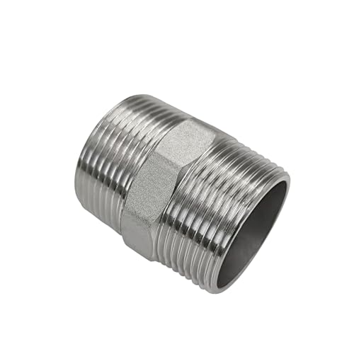 Image of Beduan 2 inch Male NPT Nipple Hex 304 Stainless Steel Pipe Fitting (Pack of 1)