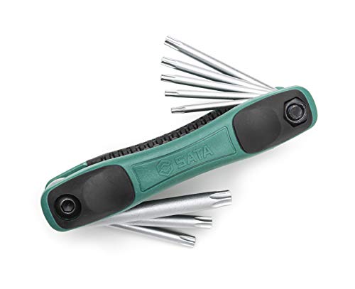 SATA 8-Piece Folding Torx Key Set with Tempered Alloy Steel Construction and Dual Material Comfort Grip - ST09123SJ