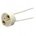 Leviton 80054 Miniature Bi-Pin Base, G4, G6.35, GY6.35, GX5.3 MR16, GZ4 MR11, Halogen, Incandescent, Ceramic Body Lampholder, Mounting Holes, Side Wired, White