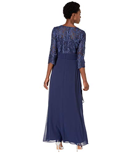 Image of Alex Evenings Womens Long Lace Top Empire Waist Dress