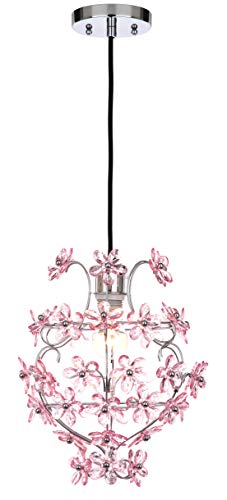 SAFAVIEH Lighting Collection Raz Floral Shabby Chic Chrome/ Pink 12-inch