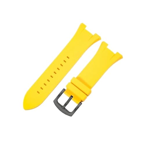 Correa de reloj impermeable de silicona negra con muesca para Armani Ax1803 34x14mm
