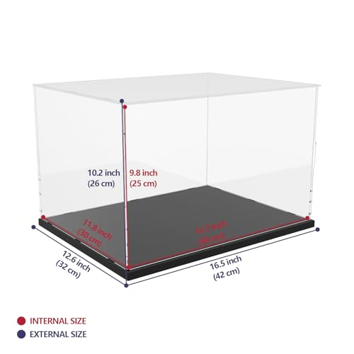 Image of Choowin Acrylic Display Case for Lego Hogwarts Castle 76419 for Lego Himeji Castle 21060, Thickened Clear Acrylic Display Cases for Collectibles, Assemble Dustproof Display Box with Door, Black