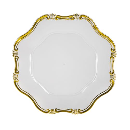Platos de plástico resistentes color dorado pack x6 miniatura 6