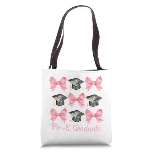 Cute Pre-K Graduation Pre-K Graduate Pink Bow Girl Gift Tote Bag miniatura 1