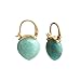 Gempires Lightweight Gemstone Crystal Dangle Earrings Amazonite Handmade Jewelry Hypoallergenic Gold Plated Minimalist Drop Dangle Earrings For Women