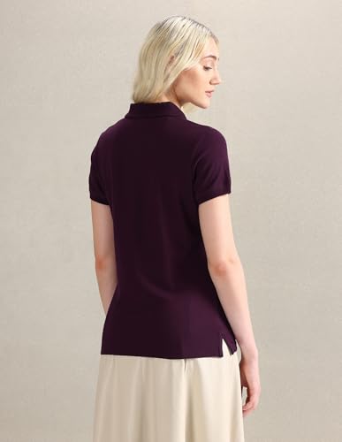 Image of U.S. POLO ASSN. Women's Cotton Regular Fit T-Shirt (UWAW24PTS153 Plum, Small