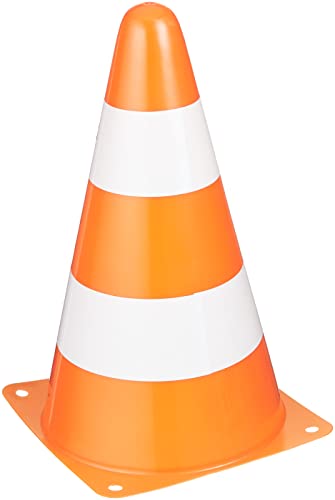HUDORA Pylonen - 4 Stück - Stapelbare Verkehrskegel in Orange/Weiß - Hochwertige Verkehrshütchen - 23 cm hoch & 14 cm breit - Markierungskegel für Slalom, Radfahren, Dribbeln