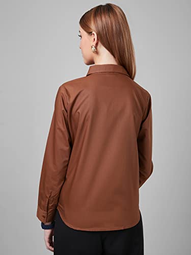Image of Style Quotient Women Solid Polycotton Regular Formal Shirt