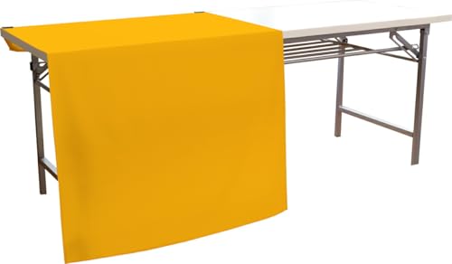 のれん工房 防炎 テーブルクロス 無地 コミケ イベント 展示会 説明会 140cm×90cm ハーフ 半分 コミックマーケット テーブルカバー 業務用 ハーフサイズ 全14色 イエロー 27132