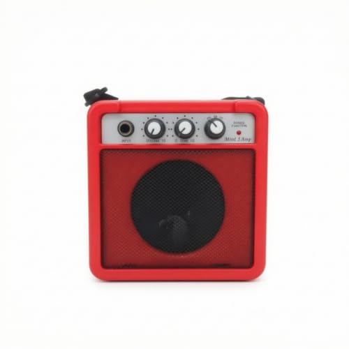 KiBcsLic Portable Audio Amplifier Mini Guitar Amp Speaker Practice Amplifier Lightweight Portable With 6.35 mm Input Output Three Knobs Indicator Suitable for travel home practice