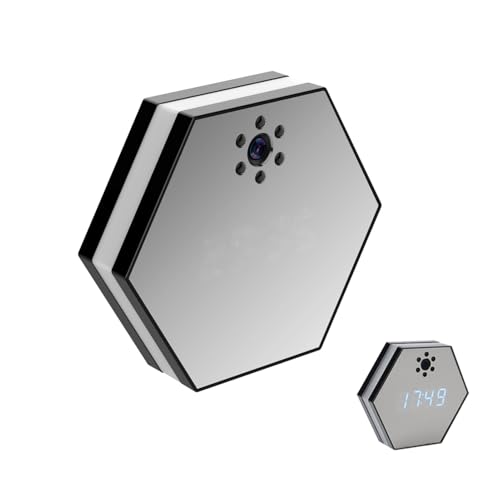 Telecamera di Sorveglianza Intelligente, Telecamera da Interno HD 1080P per Sicurezza Domestica con Display Orologio e Luce Colorata, Telecamera WiFi per Animali Domestici con