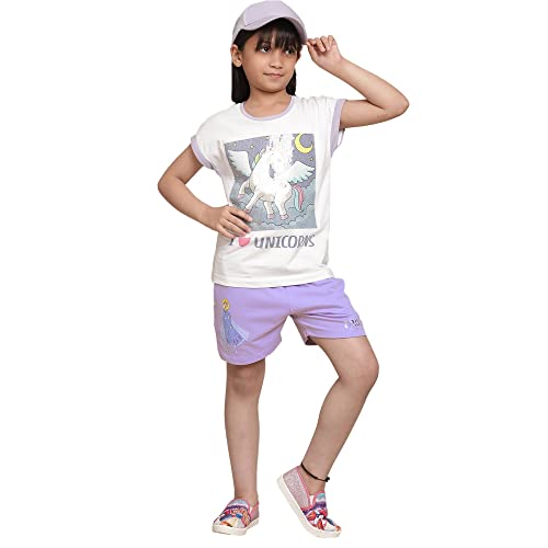 Image of Kidsville Frozen Printed Regular Fit Purple Ploycotton Girl's Shorts