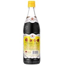 Gold Plum Chinkiang Vinegar, 18.6 FL Oz The Original Zhenjiang Black Vinegar, Chinese Black Rice Vinegar, Authentic Zhenjiang Xiang Cu for Potsticker, Dumpling, Eggroll, Salad, and Soup, 12-Pack