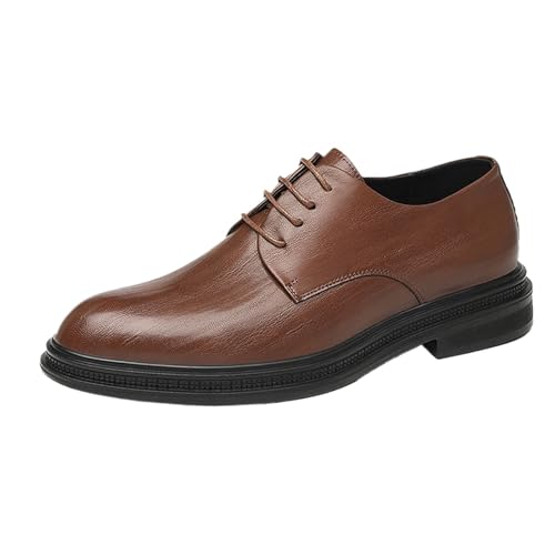 Classic Mens Shoes Platform Dress Shoes，Soft Leather Lace Up Height Increase Dress Classic Oxfords Shoes for Men