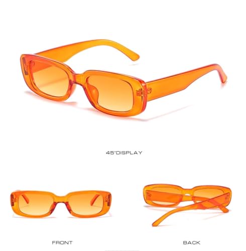 Image of IKANOO Retro Rectangle Sunglasses for Women Men Small Square Frame Trendy Y2K 90's Black Sunglasses