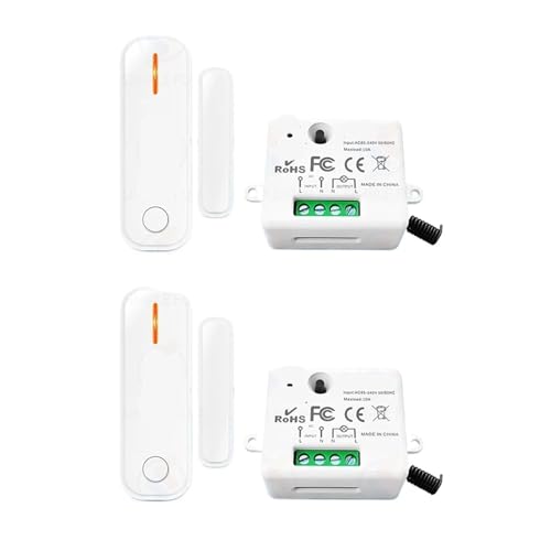 Capteur de porte et de fenêtre avec module relais AC 220V 10A - Lot de 2 sets