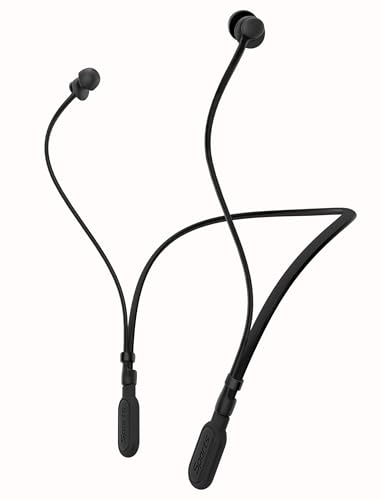 HALLEAST Earplugs for Concert Noise Reduction Hearing Protection with Removable Ear Plug Lanyard Safety Connector Cord Strap Neckband SNR 26dB NRR 14dB Black Plug + Black Tip