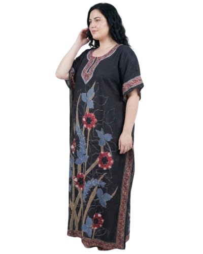 Image of Oussum Women Kaftan Plus Size Polyester Summer Lightweight Caftan Swimsuit Cover Ups Maxi African Mumu Lounge House Dress