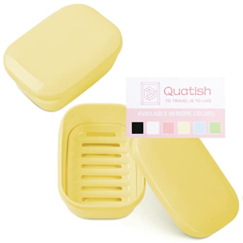 Quatish 2 Pack Travel Soap Container, Portable Soap Holder with