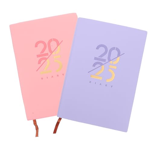 WEKAMOS 2 piezas Planificador Académico Diario Diario Multifuncional Portátil Organizador de Oficina y Estudio Agenda Anual de Días Papel para Estudiantes y Profesionales