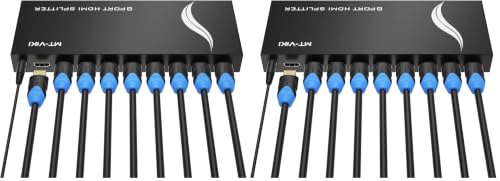Image of MT-VIKI HDMI Splitter 1 in 8 Out, Powered 8 Port HDMI Signal Duplicator Supports 4K@30Hz, Long Distance Transmission for Conference Room, Church,Classroom, Retail Display (Pack of 2)