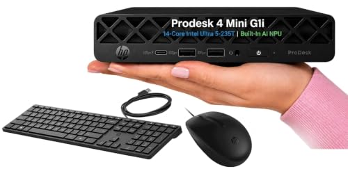 HP ProDesk 4 Mini G1i Business Mini Desktop PC, 14-Core Intel Ultra 5-235T
